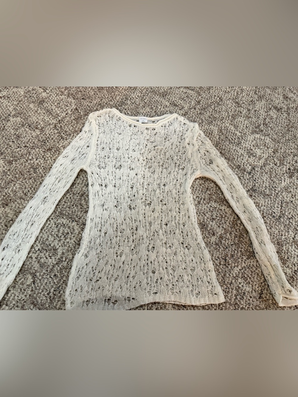 wild fable Cream Open-Knit Long Sleeve Top - Picture 1 of 2